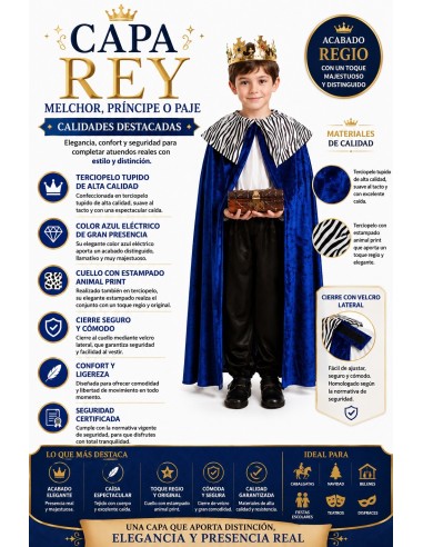 King Melchor Cape, Prince or Page 8/10 Years | Children's Costumes The King of Carnival