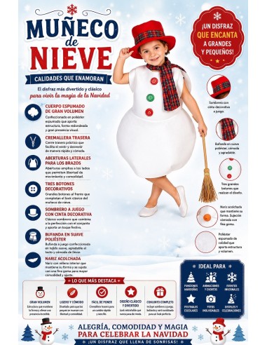 Snowman Costume 8/10 Years | Children's Costumes The Carnival King