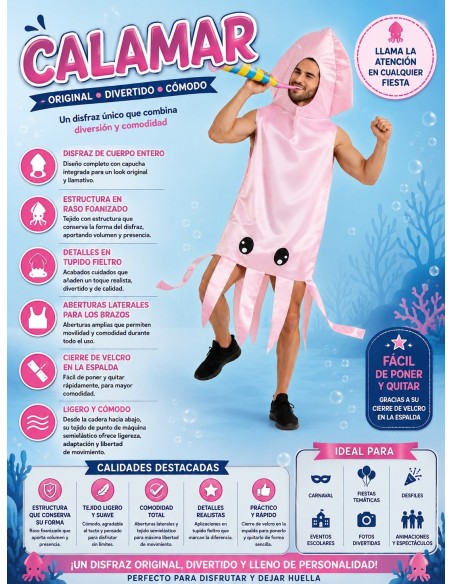 Squid Costume Size L | Adult Costumes The Carnival King