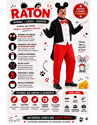 Costume de souris Taille L | Costumes pour adultes Le Roi du Carnaval