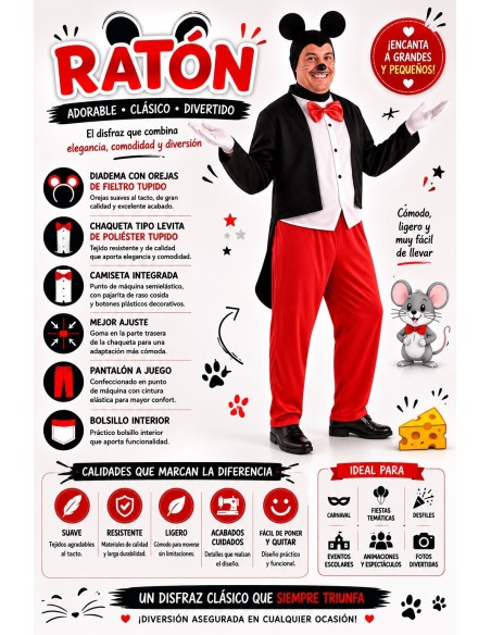 Costume de souris Taille L | Costumes pour adultes Le Roi du Carnaval