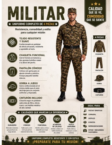 Militärkostüm Größe L | Erwachsenenkostüme Der Karnevalskönig