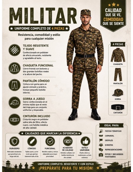 Militärkostüm Größe L | Erwachsenenkostüme Der Karnevalskönig