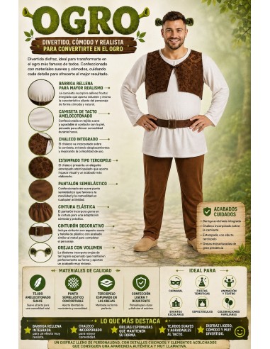 Déguisement Ogre Taille L | Costumes pour Adultes Le Roi du Carnaval