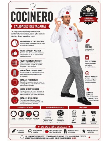 Déguisement de Chef Taille L | Costumes pour Adultes Le Roi du Carnaval