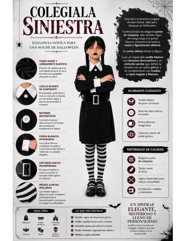 Déguisement d'écolière sinistre Nouveau | Costumes pour enfants Le Roi du Carnaval