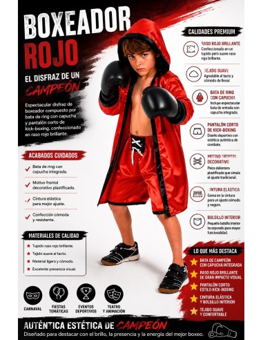 Roter Boxerverkleidung | Kinderkostüme der König des Karnevals