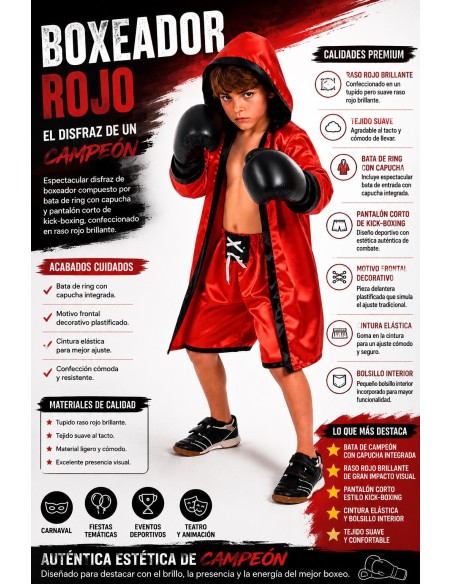 Red Boxer Costume | Children's Costumes by El Rey del Carnaval