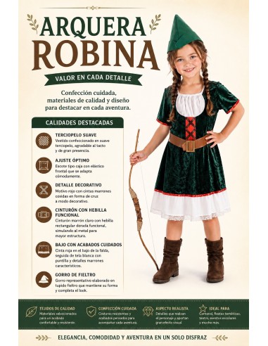 Costume Archer Robina | Costumes pour Enfants Le Roi du Carnaval