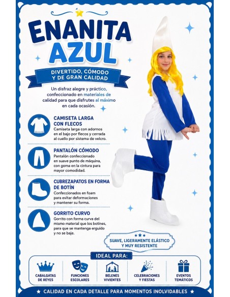 Blue Dwarf Costume New | Children's Costumes The King of Carnival