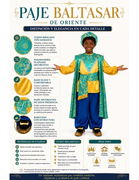 Disfraz Paje Baltasar Nuevo | Disfraces Infantiles El Rey del Carnaval