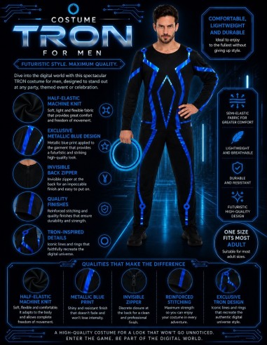 Tron Costume Men Size L New | Adult Costumes The Carnival King