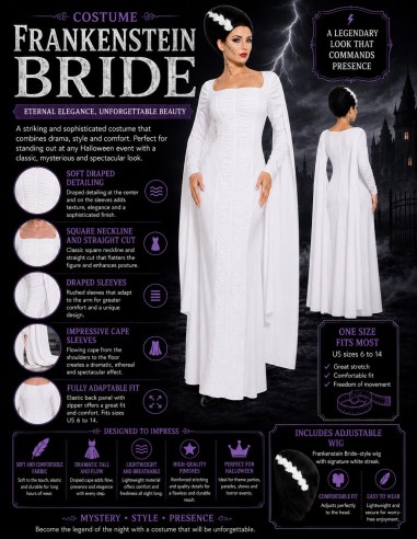 Bride of Frankenstein Monster Costume Size M New | Adult Costumes The King of Carnival