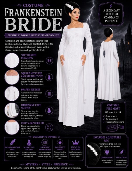 Bride of Frankenstein Monster Costume Size M New | Adult Costumes The King of Carnival