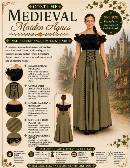 Medieval spinner Agnes costume New