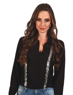 Tirantes lentejuelas plata - de alta calidad, ideal para carnaval, fiestas temáticas y eventos especiales