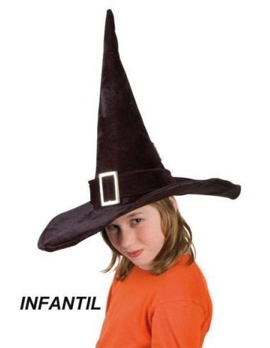 Sombrero infantil bruja negro 52-54cm - de alta calidad, ideal para carnaval, fiestas temáticas y eventos especiales