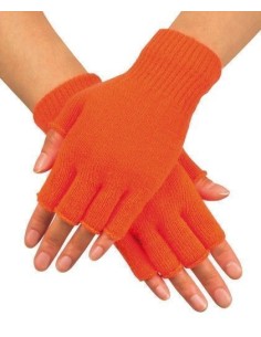 Orange fingerless gloves - high quality, perfect for carnival, themed parties, and special events