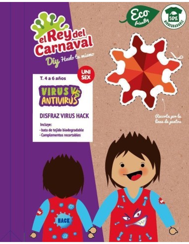 Camisa Virus Rojo Hack 3/5 Años - de alta calidad, ideal para carnaval, fiestas temáticas y eventos especiales