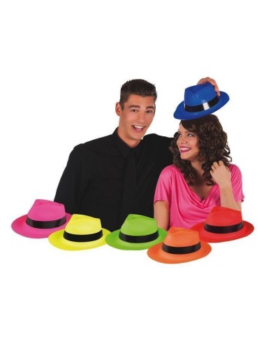 Gangster party hat 6 assorted colors - high quality, ideal for carnival, themed parties, and special events