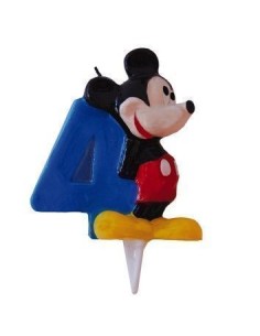 Mickey Mouse Kerze Nr. 4 - von hoher Qualität, ideal für Karneval, Themenpartys und besondere Veranstaltungen.