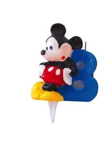 Mickey candle nº 8 - high quality, perfect for carnival, themed parties, and special events.