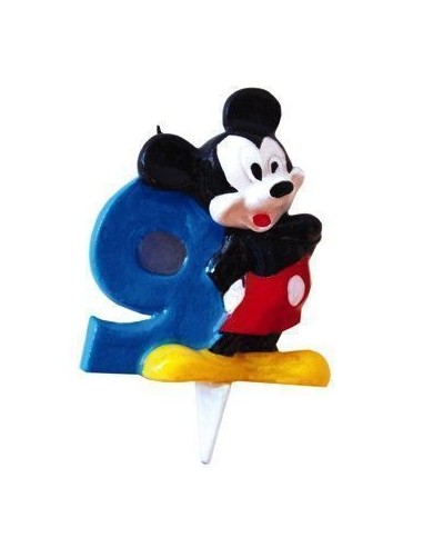 Mickey Mouse Kerze Nr. 9 - von hoher Qualität, ideal für Karneval, Themenpartys und besondere Veranstaltungen