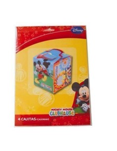 4 cajitas box mickey - de alta calidad, ideal para carnaval, fiestas temáticas y eventos especiales
