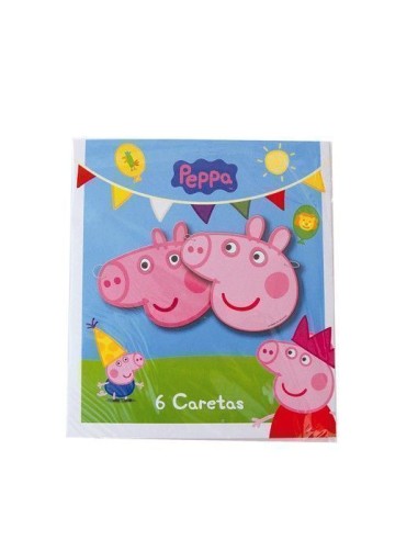 6 Peppa Pig masks - high quality, perfect for carnivals, themed parties, and special events.