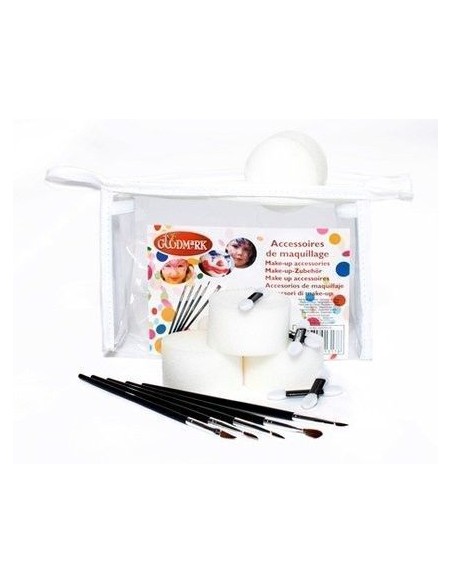 Bolsa con 5 cepillos, 4 esponjas - de alta calidad, ideal para carnaval, fiestas temáticas y eventos especiales
