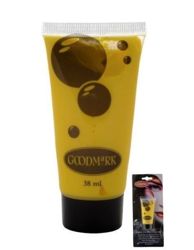 Maquillaje al agua crema 38 ml amarillo - de alta calidad, ideal para carnaval, fiestas temáticas y eventos especiales