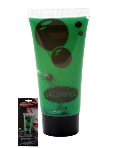 Maquilhagem à base de água em creme 38 ml verde - de alta qualidade, ideal para carnaval, festas temáticas e eventos especiais.