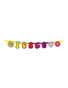 pancarta fiesta hippy (95 cm) - de alta calidad, ideal para carnaval, fiestas temáticas y eventos especiales