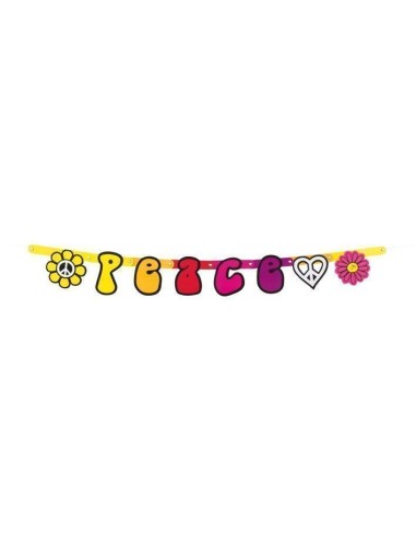 Hippie party banner (95 cm) - high quality, ideal for carnival, themed parties, and special events