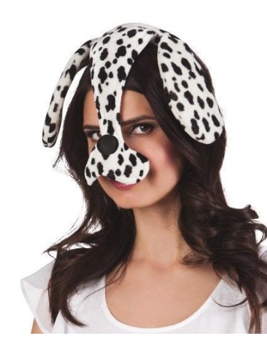 Dalmatian headband with ears and snout - high quality, ideal for carnival, themed parties, and special events.