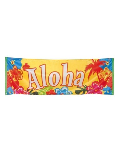 Aloha banner 74 x 220cm - high quality, ideal for carnival, themed parties, and special events