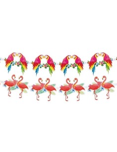 Hibiscus garland 2 assorted models 3 m - high quality, ideal for carnival, themed parties, and special events