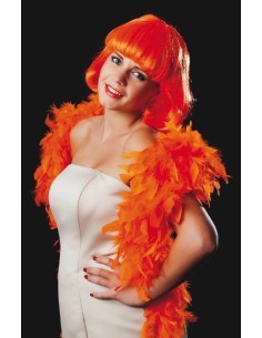 Stylo plume de luxe 80g orange (180cm) - de haute qualité, idéal pour le carnaval, les fêtes à thème et les événements spéciaux