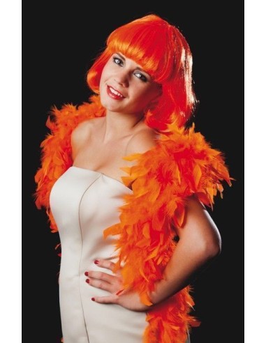 boa pluma lujo 80gr naranja (180cm) - de alta calidad, ideal para carnaval, fiestas temáticas y eventos especiales