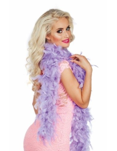 boa pluma 50g lila 180cm - de alta calidad, ideal para carnaval, fiestas temáticas y eventos especiales