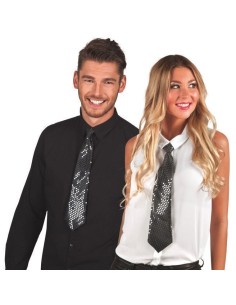 corbata lentejuelas negro 40cm - de alta calidad, ideal para carnaval, fiestas temáticas y eventos especiales