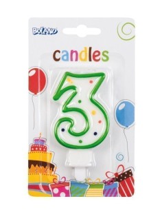 Vela cumpleaños lujo num 3 - de alta calidad, ideal para carnaval, fiestas temáticas y eventos especiales