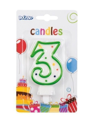 Luxury number 3 birthday candle - high quality, ideal for carnival, themed parties, and special events