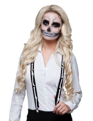 Suspenders with bones - high quality, ideal for carnival, themed parties, and special events